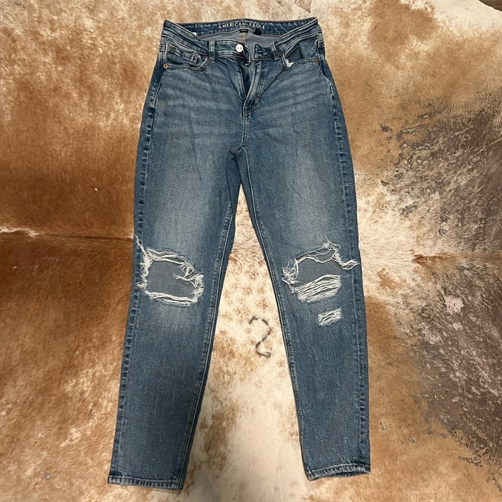 American Eagle size 2 holey “mom Jean style”